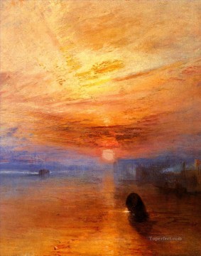  Turner Oil Painting - The fightingTemerairetugged to her last Berth to be broken up landscape Turner